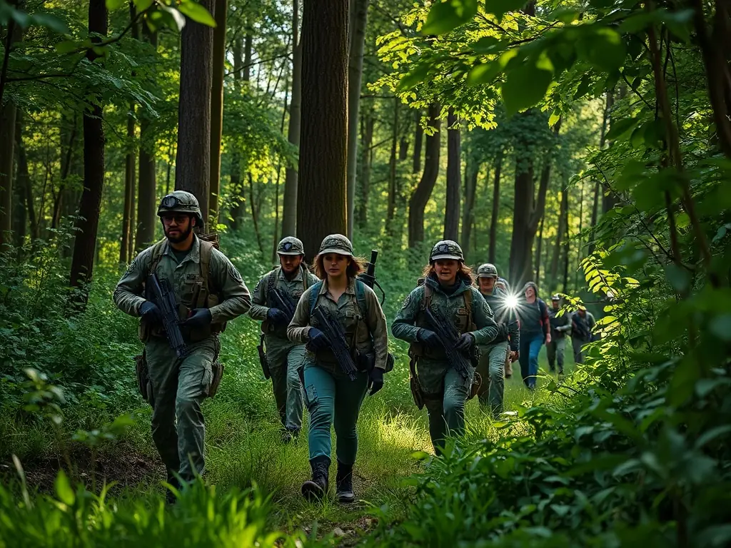 A group of SCC members participating in an anti-poaching patrol, demonstrating their commitment to protecting wildlife from illegal hunting.